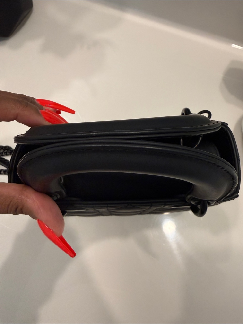 Lady Dior Mini Matte Black Quilted with Chain - Picture 5 of 8